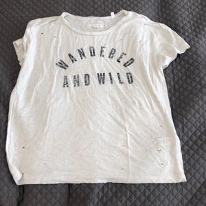 Wandered and wild distressed tee